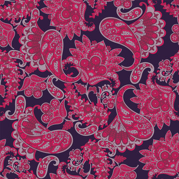 Stylish floral seamless paisley pattern. High-quality vector design