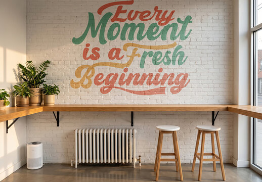 Bar Wall Design Phrase Logo Menu Mockup