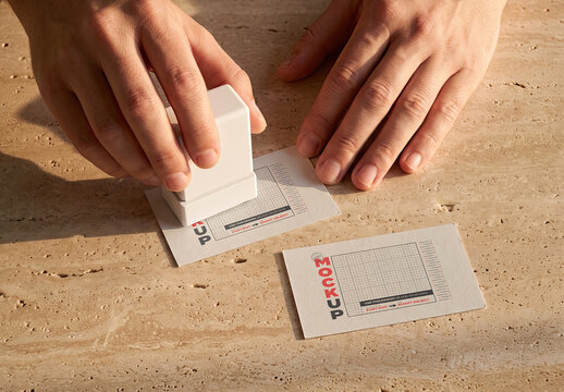 Cards being Stamp Mockup Affinity Seals