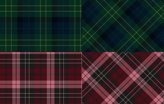 Tow styles luxury plaid seamless vector background
