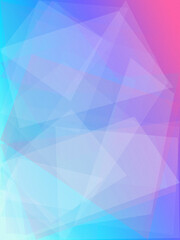 Fototapeta premium Abstract geometric shapes form a soft blue and pink gradient backdrop, creating a modern tech vibe with smooth light patterns and ample copy space.