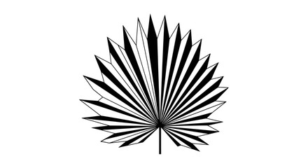 Fototapeta premium Fan Palm Leaf Vector Icon - Detailed Exotic Tropical Foliage Silhouette