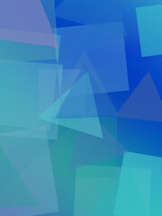 Obraz premium Geometric abstract blue and teal shapes create a modern tech-style backdrop, offering calm depth and clean copy space for design, branding, and presentations.