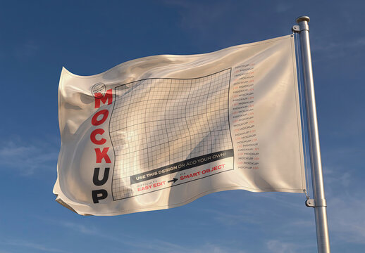 Waving Realistic Flag Mockup