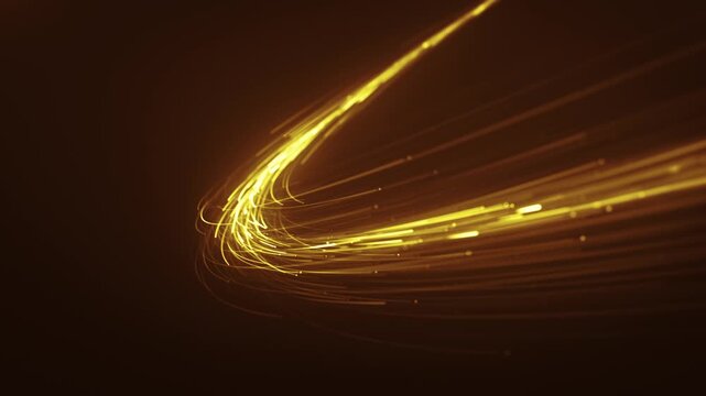 Golden Shining Light Particles Background
Abstract gold shining background of a trail of glowing light energy particles flowing softly into space