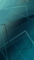 Obraz premium Geometric abstract lines and rectangles in teal and dark blue create a modern tech mood, ideal for banners, presentations, and background design with copy space.