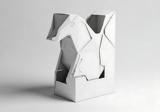 Minimalist Geometric Cardboard Packaging Sleek White Void Interlocking Layer