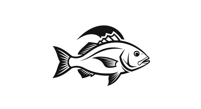 Triggerfish profile illustration with unique dorsal fin detail.