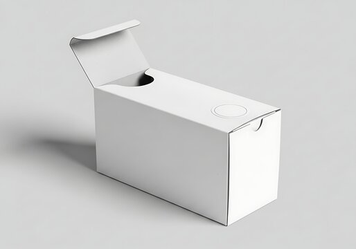 Minimalist White Cardboard Box with Open Lid on Clean Surface