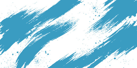 Abstract Blue Brush Strokes: Dynamic and energetic abstract blue brush strokes with subtle splatters create a visually striking and artistic background, perfect for modern designs. © Nur