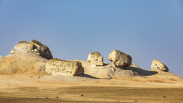 Striking rock formation in the Huqf stone desert, Arabian Peninsula, Sultanate of Oman