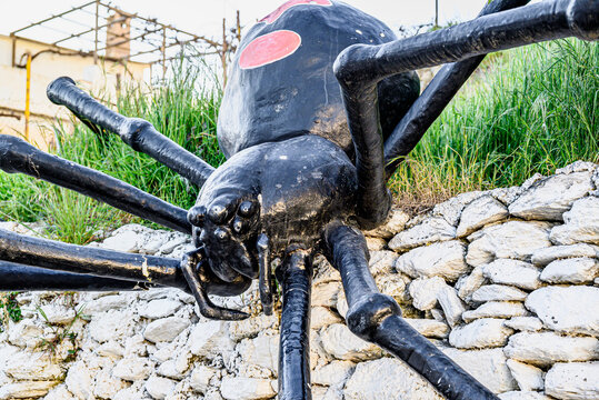 Soport&uacute;jar, Alpujarra, Granada; March 31, 2026: Dreamweaver spider in the village of Soport&uacute;jar, also known as the village of the witches, in the Alpujarra region of Granada, province of Granada