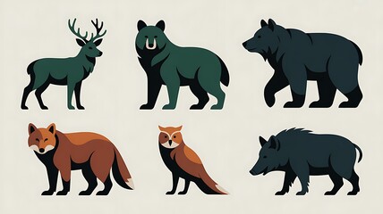 Obraz premium wild animals collection