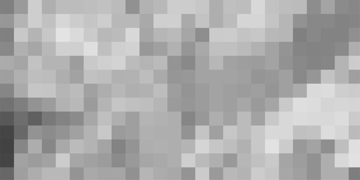 Pixelated mosaic of grey squares forming an abstract, low-resolution pattern vector illustration