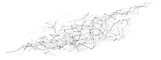 Fototapeta premium Network Background With Digital Connected Dots, Abstract Polygon Line Flow and Data Connections. Technology Vector Design for AI, Global Communication, Innovation, Analytics and Web Banners.
