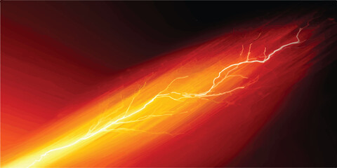 Glowing yellow and red electrical lightning discharge on dark background with lightning electricity electric discharge abstract radiance intensity background phenomenon striking luminescence © RoyhanaFatema