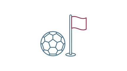 Soccer Ball and Corner Flag Icon © TDF CREATIVE