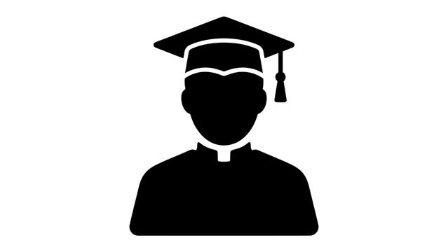 Graduation Icon: A stylized silhouette representing a graduate wearing a cap and gown, symbolizing academic achievement and the culmination of educational pursuits.
