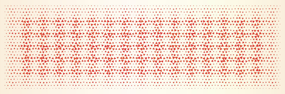Abstract geometric pattern with red and orange triangles on a light background