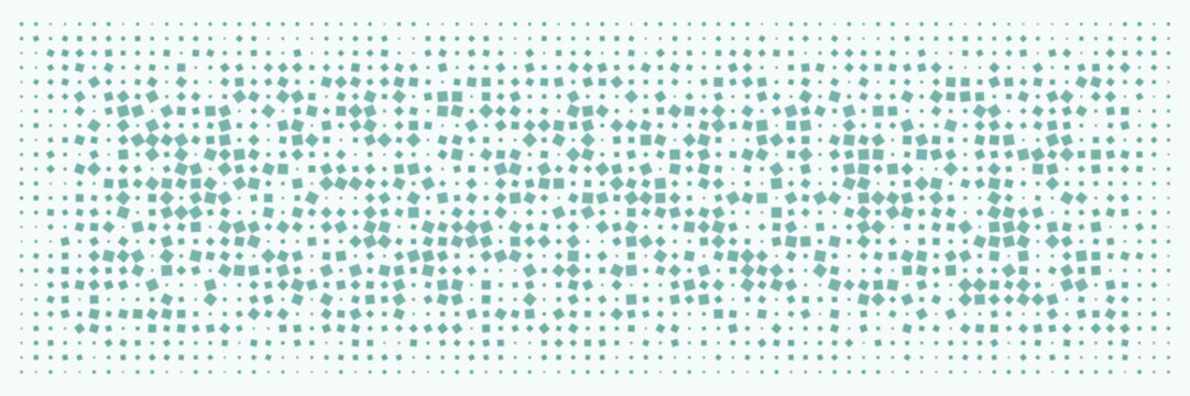 Abstract geometric pattern with teal squares and diamonds on light background