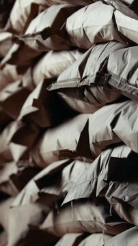 Bags in warehouse at the industrial manufacturing