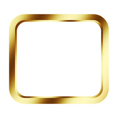 Obraz premium Golden frame rounded square shape objects isolated on white background