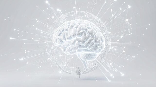 3D rendering in white color of Artificial intelligence concept something isolated on a clean solid color background