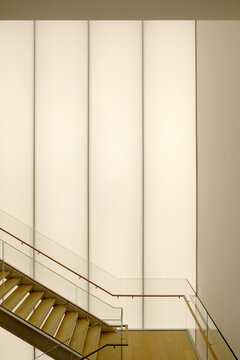 Modern Staircase and Illuminated Wall
