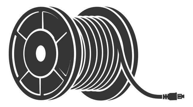 Fiber Optic Cable Spool Vector Illustration
