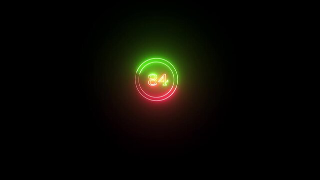 84 font number neon text animation marketing background. Business number icon digit video