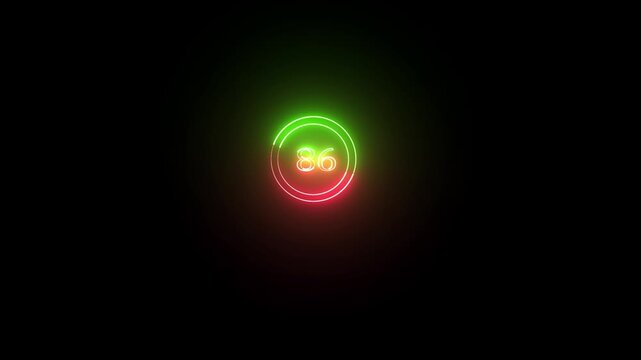 86 font number neon text animation marketing background. Business number icon digit video