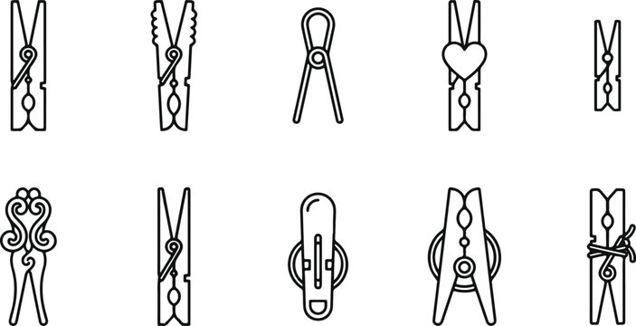 Various decorative clothespins