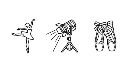 Ballet Performance Icon Set © Pak