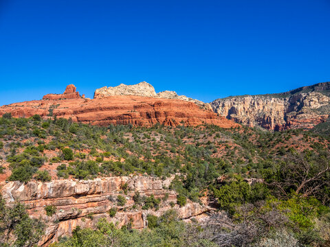 View at Midgley Bridge on Rt 89A in Oak Creek Canyon in Arizona USA