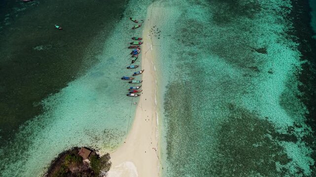 Thailand, a paradise beach in Krabi, shot with a DJI Mini 5 Pro drone in 2026. 4K quality. Color grading by DaVinci Resolve