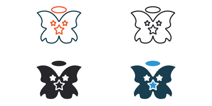 charisma icons outline and Flat Style,transparent background