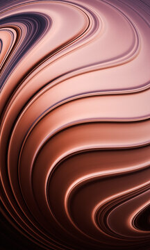 Curved Lines Create Patterns on a Smooth Surface in Warm Tones