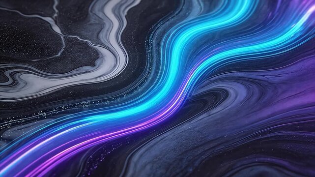 Abstract swirling neon light patterns