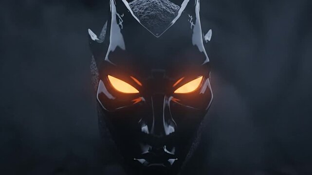 Mysterious Dark Mask with Glowing Eyes - A Cinematic Animation.