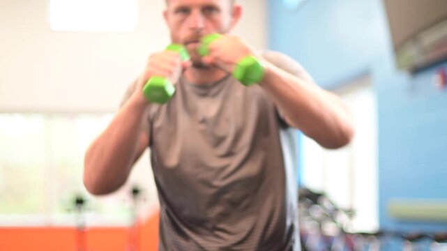 shadowboxing weights bokeh workout video abstract shallow depth of field view, working out, boxing with weights