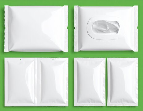 Blank White Packaging Mockups on Green