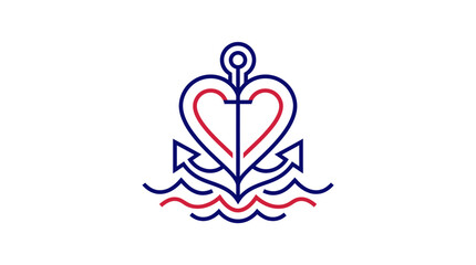 Heart Shaped Anchor Minimalist Vector Illustration © Vect