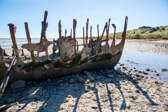 The ship wreck of the York. Weeroona Island. South Australia.