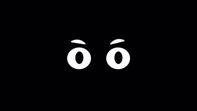 Animated Cartoon Eyes Expressions | Looking Around, Side Eye and Angry Eyes | Funny Emoji Character Motion Graphic | Loop Animation With Alpha Channel