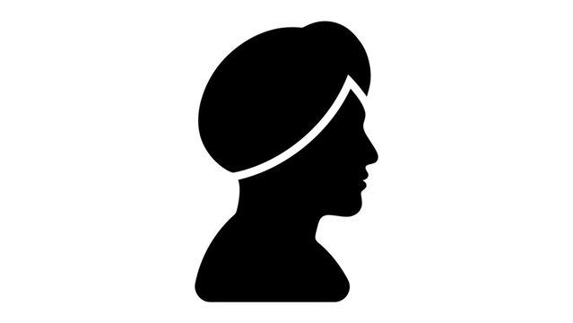 Sikh Turban Silhouette: A clean, minimalist silhouette of a person wearing a turban, representing cultural identity and tradition.