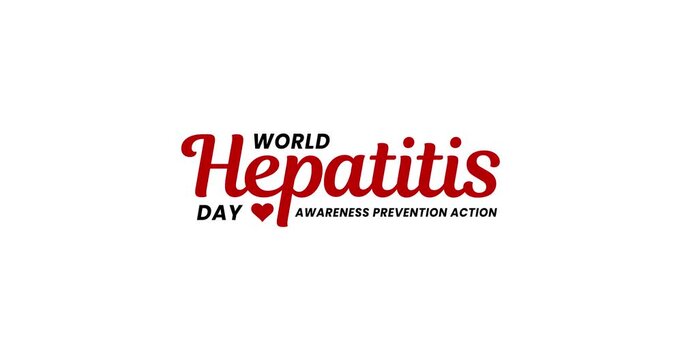 World Hepatitis Day Text Animation On White Background Alpha Channel. Great For Medical Health Awareness Campaigns Hospital Promos Educational Videos Social Media And Disease Prevention Ads