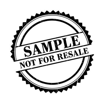 Sample stamp not for resale black and white