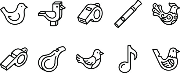 Bird whistle music icons © MUKTARANI
