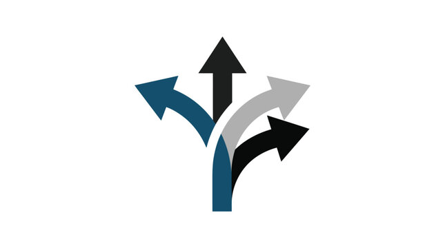 Three-Way Directional Arrow Split Vector