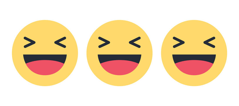 Facebook haha reaction icon set for editorial social media news.